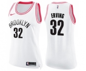 Women's Nike Brooklyn Nets #32 Julius Erving Swingman White Pink Fashion NBA Jersey