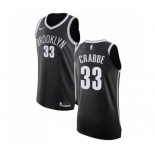 Women's Nike Brooklyn Nets #33 Allen Crabbe Authentic Black Road NBA Jersey - Icon Edition