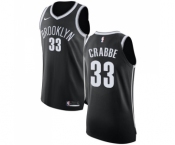 Women's Nike Brooklyn Nets #33 Allen Crabbe Authentic Black Road NBA Jersey - Icon Edition