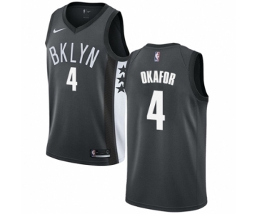 Women's Nike Brooklyn Nets #4 Jahlil Okafor Authentic Gray NBA Jersey Statement Edition