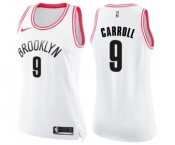 Women's Nike Brooklyn Nets #9 DeMarre Carroll Swingman White Pink Fashion NBA Jersey