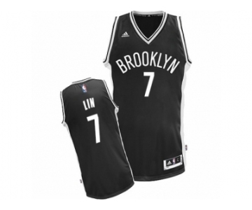 Youth Adidas Brooklyn Nets #7 Jeremy Lin Swingman Black Road NBA Jersey