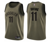 Youth Brooklyn Nets #11 Kyrie Irving Swingman Green Salute to Service Basketball Jersey