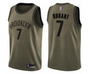 Youth Brooklyn Nets #7 Kevin Durant Swingman Green Salute to Service Basketball Jersey