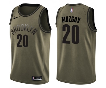 Youth Nike Brooklyn Nets #20 Timofey Mozgov Swingman Green Salute to Service NBA Jersey