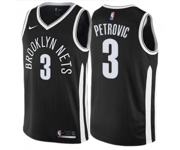 Youth Nike Brooklyn Nets #3 Drazen Petrovic Swingman Black NBA Jersey - City Edition