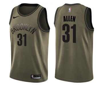 Youth Nike Brooklyn Nets #31 Jarrett Allen Swingman Green Salute to Service NBA Jersey