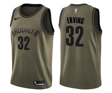 Youth Nike Brooklyn Nets #32 Julius Erving Swingman Green Salute to Service NBA Jersey