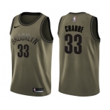 Youth Nike Brooklyn Nets #33 Allen Crabbe Swingman Green Salute to Service NBA Jersey