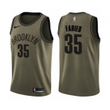 Youth Nike Brooklyn Nets #35 Kenneth Faried Swingman Green Salute to Service NBA Jerse