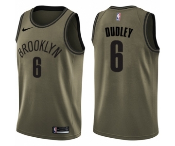 Youth Nike Brooklyn Nets #6 Jared Dudley Swingman Green Salute to Service NBA Jersey