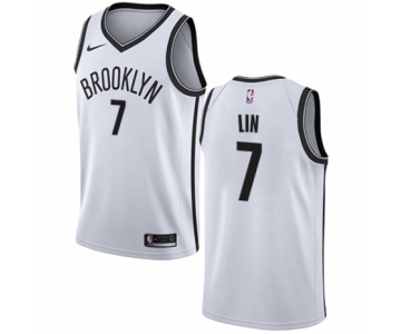 Youth Nike Brooklyn Nets #7 Jeremy Lin Authentic White NBA Jersey - Association Edition