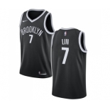 Youth Nike Brooklyn Nets #7 Jeremy Lin Swingman Black Road NBA Jersey - Icon Edition