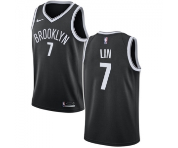 Youth Nike Brooklyn Nets #7 Jeremy Lin Swingman Black Road NBA Jersey - Icon Edition