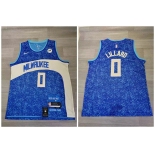 Bucks #0 Damian Lillard Blue Nike 2023-24 City Edition Swingman Jersey