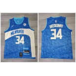 Bucks #34 Giannis Antetokounmpo Blue Nike 2023-24 City Edition Swingman Jersey