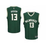 Men Adidas Milwaukee Bucks #13 Malcolm Brogdon Authentic Green Road NBA Jersey