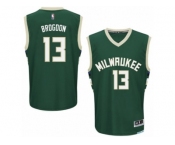 Men Adidas Milwaukee Bucks #13 Malcolm Brogdon Authentic Green Road NBA Jersey