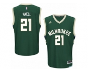 Men Adidas Milwaukee Bucks #21 Tony Snell Swingman Green Road NBA Jersey