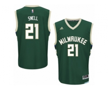 Men Adidas Milwaukee Bucks #21 Tony Snell Swingman Green Road NBA Jersey