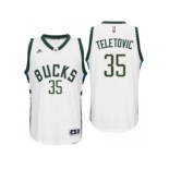 Men Milwaukee Bucks #35 Mirza Teletovic Home White New Swingman Jersey