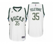 Men Milwaukee Bucks #35 Mirza Teletovic Home White New Swingman Jersey