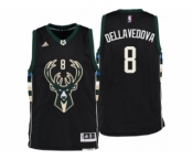 Men Milwaukee Bucks #8 Matthew Dellavedova Alternate Black New Swingman Jersey