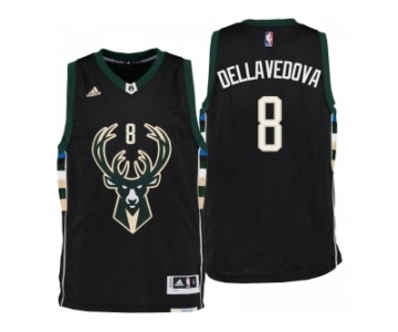 Men Milwaukee Bucks #8 Matthew Dellavedova Alternate Black New Swingman Jersey