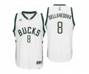 Men Milwaukee Bucks #8 Matthew Dellavedova Home White New Swingman Jersey