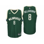 Men Milwaukee Bucks #8 Matthew Dellavedova Road Green New Swingman Jersey