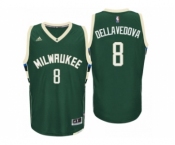 Men Milwaukee Bucks #8 Matthew Dellavedova Road Green New Swingman Jersey