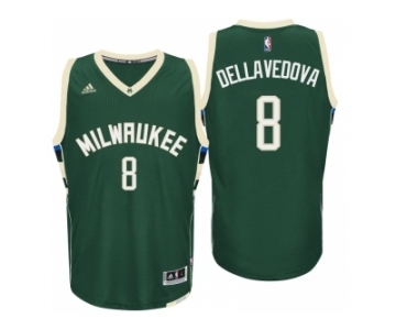 Men Milwaukee Bucks #8 Matthew Dellavedova Road Green New Swingman Jersey