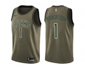 Men Nike Milwaukee Bucks #1 Oscar Robertson Green Salute to Service NBA Swingman Jersey