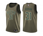 Men Nike Milwaukee Bucks #31 John Henson Green Salute to Service NBA Swingman Jersey