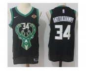 Men Nike Milwaukee Bucks #34 Giannis Antetokounmpo Black Stitched NBA Swingman Jersey