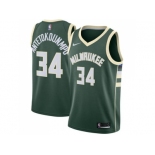 Men Nike Milwaukee Bucks #34 Giannis Antetokounmpo Green Stitched NBA Swingman Jersey