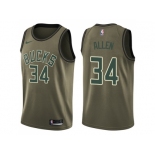 Men Nike Milwaukee Bucks #34 Ray Allen Green Salute to Service NBA Swingman Jersey