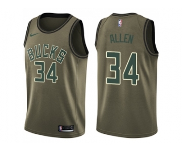 Men Nike Milwaukee Bucks #34 Ray Allen Green Salute to Service NBA Swingman Jersey