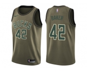 Men Nike Milwaukee Bucks #42 Vin Baker Green Salute to Service NBA Swingman Jersey