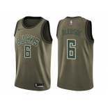 Men Nike Milwaukee Bucks #6 Eric Bledsoe Green Salute to Service NBA Swingman Jersey