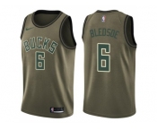 Men Nike Milwaukee Bucks #6 Eric Bledsoe Green Salute to Service NBA Swingman Jersey