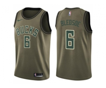 Men Nike Milwaukee Bucks #6 Eric Bledsoe Green Salute to Service NBA Swingman Jersey