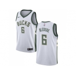 Men Nike Milwaukee Bucks #6 Eric Bledsoe White NBA Swingman Association Edition Jersey