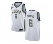 Men Nike Milwaukee Bucks #6 Eric Bledsoe White NBA Swingman Association Edition Jersey