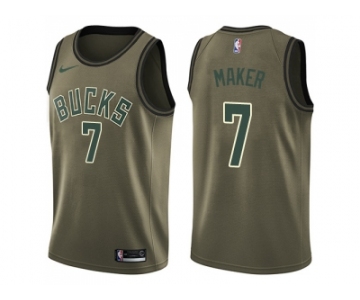 Men Nike Milwaukee Bucks #7 Thon Maker Green Salute to Service NBA Swingman Jersey