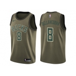 Men Nike Milwaukee Bucks #8 Matthew Dellavedova Green Salute to Service NBA Swingman Jersey