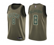 Men Nike Milwaukee Bucks #8 Matthew Dellavedova Green Salute to Service NBA Swingman Jersey