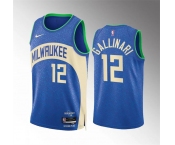 Men's Milwaukee Bucks #12 Danilo Gallinari 2023-24 Blue City Edition Stitched Basketball Jersey