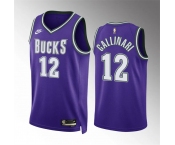 Men's Milwaukee Bucks #12 Danilo Gallinari Purple Classic Edition Stitched Basketball Jersey