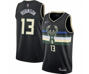 Men's Milwaukee Bucks #13 Glenn Robinson Authentic Black Finished Basketball Jersey - Statement Edition